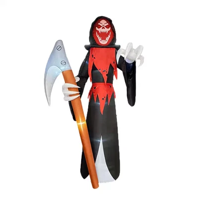 12 Ft. Multicolor Halloween Inflatable Grim Reaper Made of Polyester