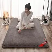 WEQOJKSHLL Japanese Floor Futon Mattress, Roll Up King Size Floor Bed Tatami Foldable, Soft Pressure Reducing Breathable Double Futon, Student Dormitory Home, Gray, 90 * 200cm