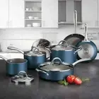Tramontina 11-Piece Nonstick Cookware Set, Color Blue