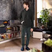 Men's Pajamas Jacket And Pants Patterned In Fleece IRGE MIP2206