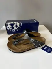NEW Birkenstock Gizeh Sandal Metallic Black Size 40 (Womens 9-9.5)