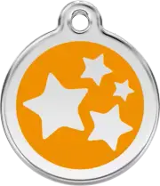 Red Dingo Stars Orange Tag - Lifetime Guarantee - Cat, Dog, Pet ID Tag Engraved