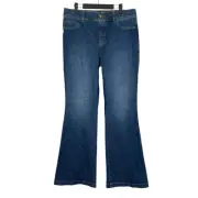 SPANX SPANXshape EveryWear Flare Jeans Authentic Blue Size XL NEW