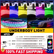 120+60 CM RGB Car Neon Light Tube Glow Underglow Underbody LED Strip Lights app