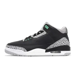 【NIKE 耐吉】AIR JORDAN 3 RETRO GREEN GLOW 爆裂紋 黑綠 男款(CT8532-031)