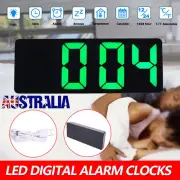 Digital Clock LED Mirror Display Alarm Temperature Time Table Desk Modern Decor