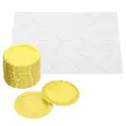 20Set 1" Flat Decorative Bottle Caps Craft Pendant with Clear Stickers Yellow