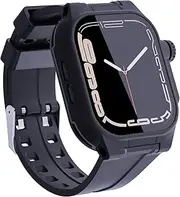 ShellBox Case Black Apple Watch 45 mm Case with Touch Protective Film and Band,IP68 Waterproof[Ultra-Multifunction]Protective Cover for Apple Watch Series S7 45mm