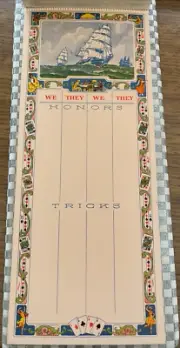 AUCTION & CONTRACT BRIDGE SCORE TALLY PAD 21 SHEETS VINTAGE 1920's, NEW