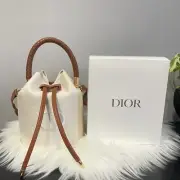 DIOR Makeup Drawstring Bucket Bag, Converted w PU Leather Handle & Strap, NEW