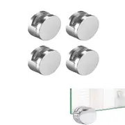 Generic 4 Pcs Mirror Clip Set Glass Clips Clamps Holder Round Shape Wall-mounted Mirrors Bracket