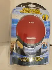 COBY Red Portable Personal Slim Compact CD Player CXCD109 Headphones NIP Walkman