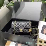 現貨二手 CHANEL 香奈兒 MINI 小羊皮 黑色金球 CF 金球包 斜背包 肩背包 鏈條包 AS1787