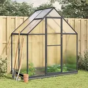 Greenhouse with Base Frame Anthracite 169x114x202 cm Aluminium,Aluminium Frame Polycarbonate Greenhouse Sturdy and Weather Resistant Greenhouse for Hobby Gardening Gardening