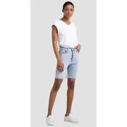 Replay Womens Cotton Denim Shorts Straight Fit Blue