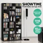 Artiss Bookshelf Display Shelves CD DVD Storage Rack Stand Bookcase Black BERT
