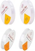 LORJE 4 Roll Clear Elastic Beading Threads，Stretchy Bead Cord String Stretchy Crystal Bracelet String for DIY Bracelet,Beading, Jewelry Making (0.5mm&0.8mm)
