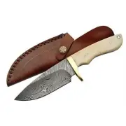 Lot Of 20 Handmade Damascus Steel Hunting Skinner Knife with Leather Covers