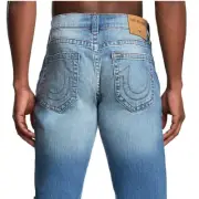 True Religion Men's Geno Slim Fit Ripped Stretch Jeans in Destroyed Meteor Storm