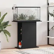 Premium Black Engineered Wood Aquarium Stand - Dimensions 75x36x72.5 cm, Stylish & Durable with Ample Storage for Fish Tank Display, Modern Home Decor