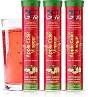 Diet Gear Apple Cider Vinegar with Mother | 15 ltr Zero Sugar Apple Cider vinegar drink with Pomegranate and Beet Root extract added Vitamin C, B6, B7 and B12 | 60 Tablet | Apple flavor (Pack of 3)