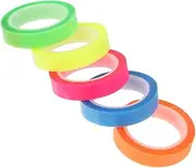 NUOBESTY Removable Highlighter Tape for Books Reading Tabs Page Markers 5 Rolls of Aesthetic Book Tabs