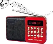 Portable FM Radio,Multifunctional Card Radio - Portable Handheld Rechargeable Digital FM Radio, Multifunctional Small Radio for Elder