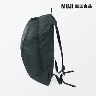 【MUJI 無印良品】可折疊撥水加工聚酯纖維後背包(黑色)