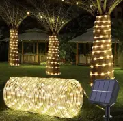 Solar Rope Lights, 66ft 200LED Solar String Lights, 8 Modes Waterproof