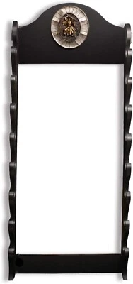 Vertical 8-Layer Black Wood Katana Stand & Sword Rack - Display Holder