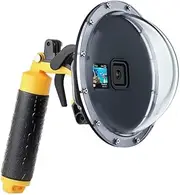 6'' Dome Port Lens for GoPro Hero 12,Hero 11/10/ 9 with Waterproof Housing Case, Floating Hand Grip and Trigger Transparent Cover Diving Underwater Photography