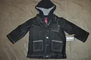 Wendy Bellissimo Infant Boys Denim Jacket With Attached Hood NWT See Sizes