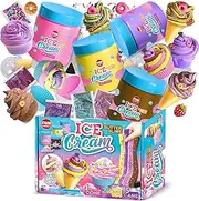 35.16 FL OZ Butter Slime Pack, FunKidz Fluffy Ice Cream Slime Kit for Girls 6-8 Premade 1040 ML Slime Toys Birthday Gifts Party Favor for Kids Age 6-12