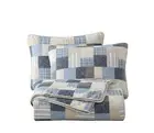 Douglas Pre-Washed Cotton Quilt Set - Plaid Patchwork Bedspread Coverlet Set
