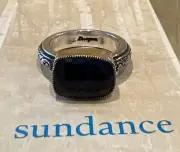 NWT Sundance Catalog Silver Gold “Scrolled Sapphire Ring” Size 8 $430
