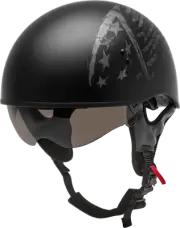 GMAX HH-65 Half Helmet, Bravery Matte Black/Grey L