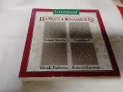 Longaberger 1996 Pewter Basket Ornaments Gingerbread Yuletide Holiday Mem Greeti