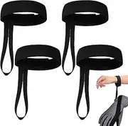 [Generic] Snowboard Glove Strap | Elastic Ski Gloves Wrist Strap | 4 Pieces Elastic Nylon Safety Wrist Straps | Adjustable Elastic Snow Gloves for Winter, Lightweight Ski Glove Wrist Straps for Men and Women