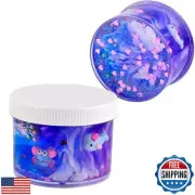 Crystal Clear Slime with Marine Animals Cute Slime Charms Crabs and Dolphins,