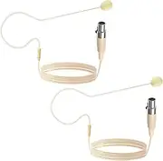 5 Pack Single Earset Headset Microphone Mini XLR 3 Pin TA3F Plug Headworn Over Ear Hanging Condenser Mic for AKG Samson Headset Microphone