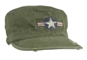 US Vintage Fatigue Air Corps Hat Army Cab Star USAF Od Green