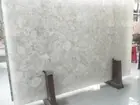 White quartz agate stone counter slab, meeting desk, quartz agate counter top