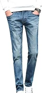 [JEShifangjiusu] Men's Casual Style Straight Fit Jeans Slim Stretch Skinny Denim Pants Classic Lightweight Relaxed Retro Jean, Light Bluea2, 36