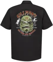 Lucky 13 Gillmans Hot Rods Rockabilly Button Up Work Shirt LM6850GM