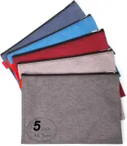 5 Pack Canvas Zipper Tool Bag Set 13.3" X 9.4" 14oz Heavy Duty Waterproof Multip