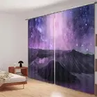 Sky Is Blue And Purple 3D Blockout Photo Print Curtain Fabric Curtains Window