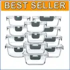 Versatile 24-Piece Glass Storage Containers - Airtight, Stackable, BPA-Free