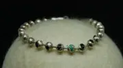 Sterling Silver Unisex Bracelet W Black Onyx inlaid, Adjustable, Custom Made