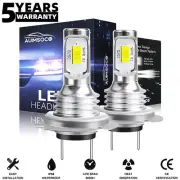 H7 LED Headlight Bulb Kit High Beam 6500K Cool White Bulbs Bright Lamp 2-Pack (for: Smart)