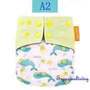 Baby Charcoal Bamboo Double Gusset One Size Cloth Nappy Diaper Cover--A2